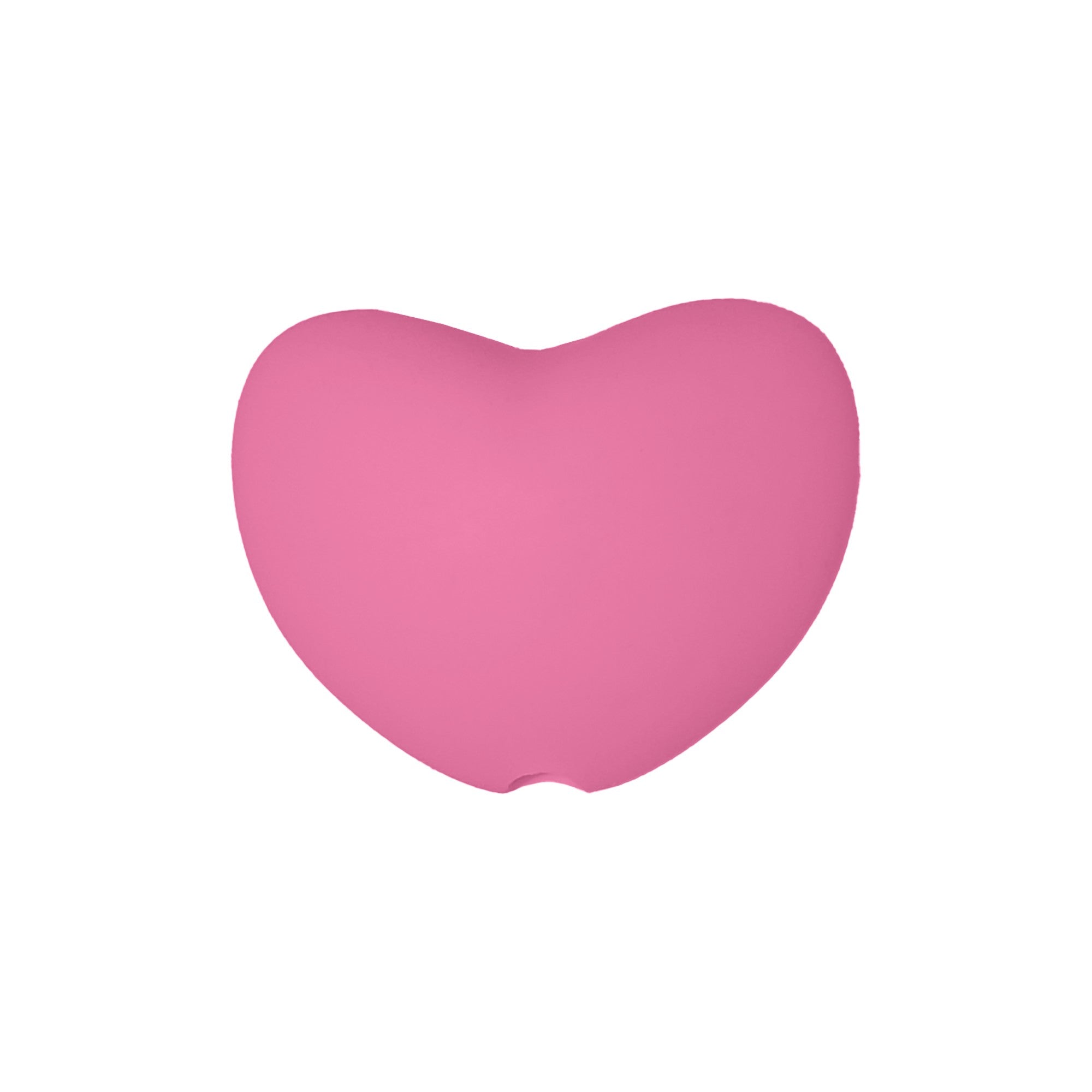 perlina cuore separatore 20x16mm in silicone alimentare rosa forte