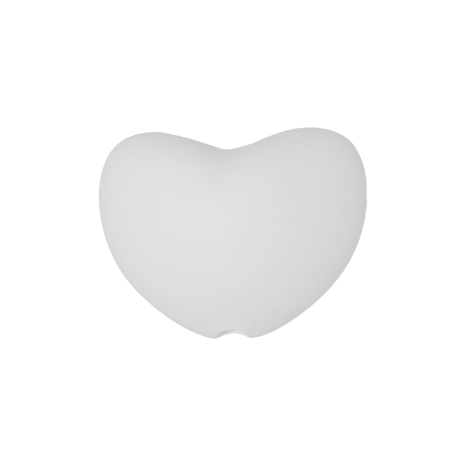 perlina cuore separatore 20x16mm in silicone alimentare bianco