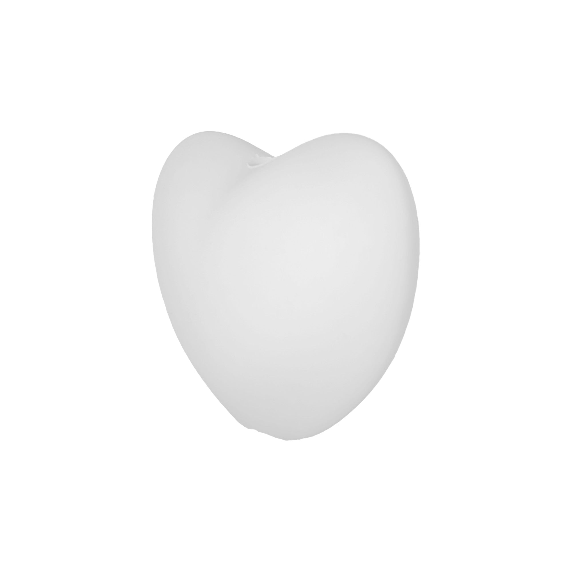 perlina cuore separatore 20x16mm in silicone alimentare bianco