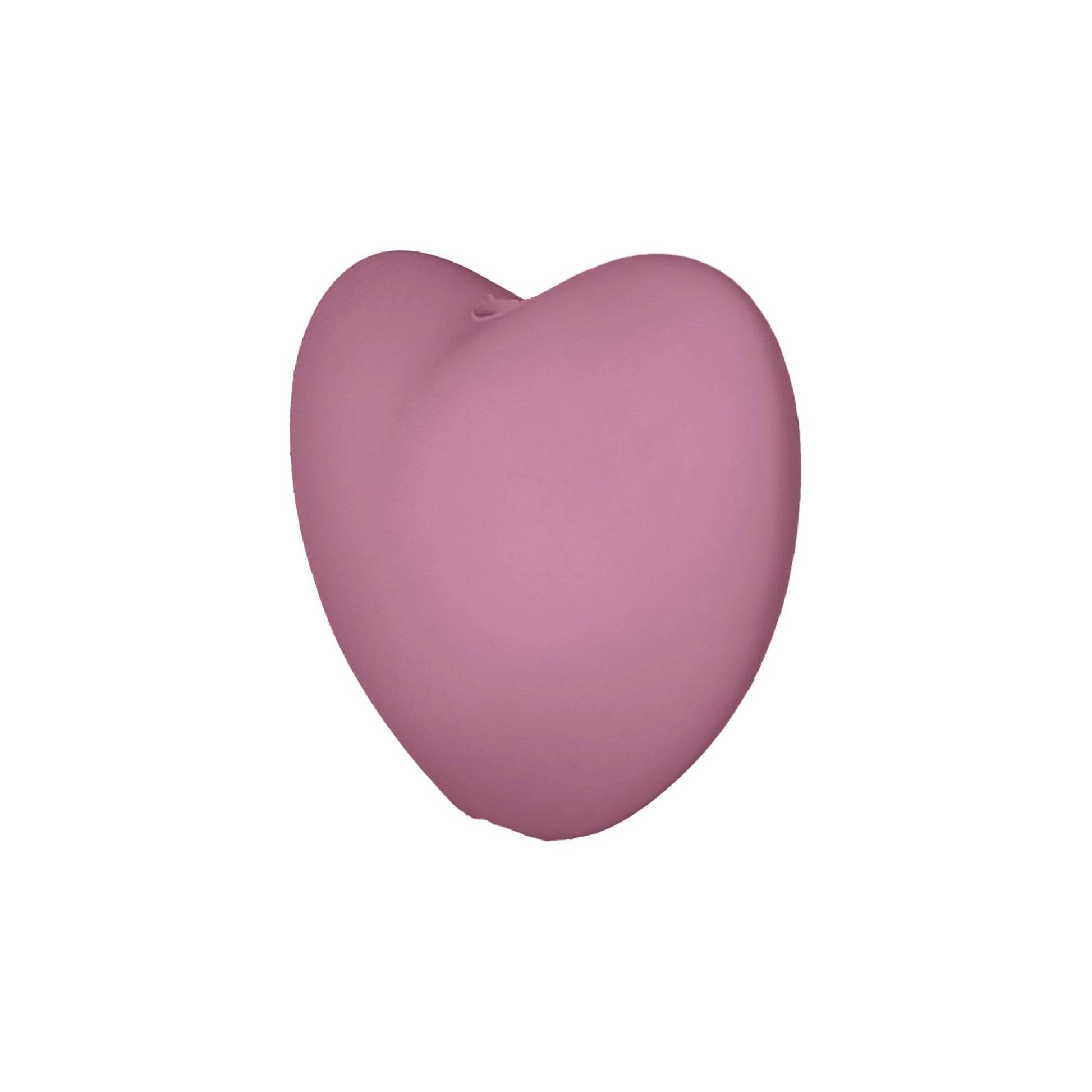 perlina cuore separatore 20x16mm in silicone alimentare rosa antico
