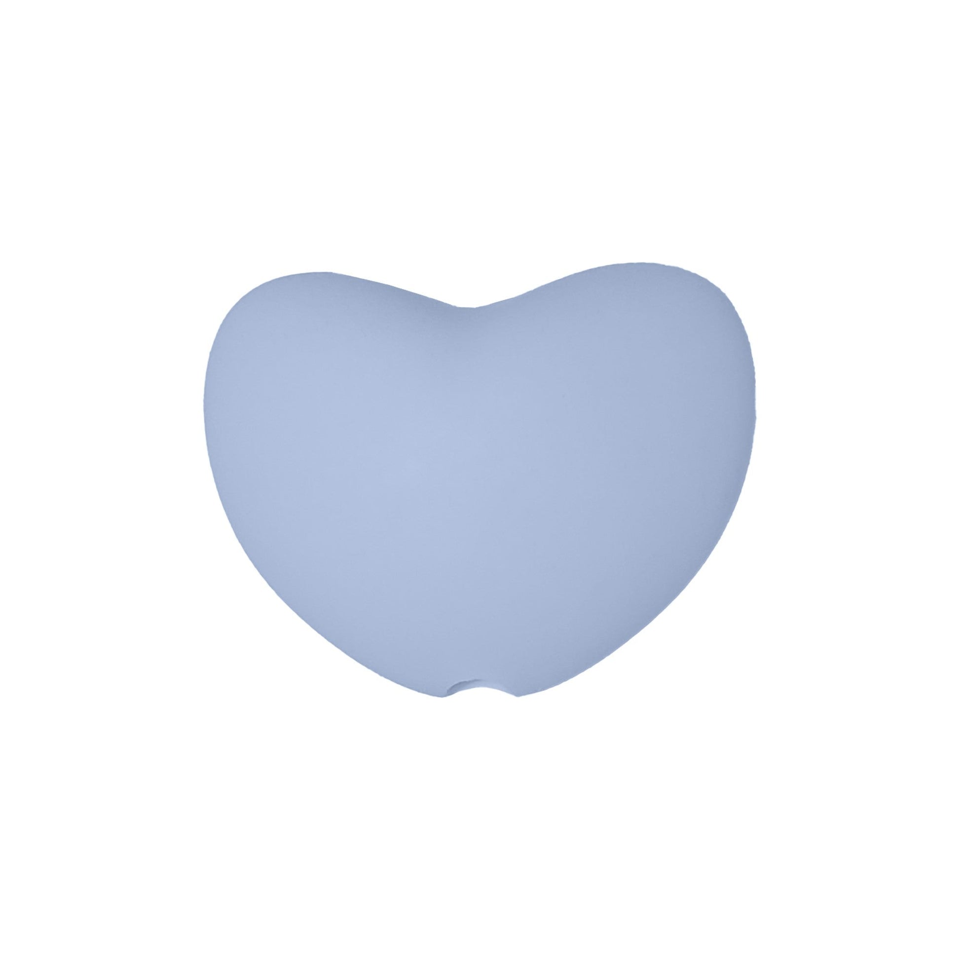 perlina cuore separatore 20x16mm in silicone alimentare azzurro baby