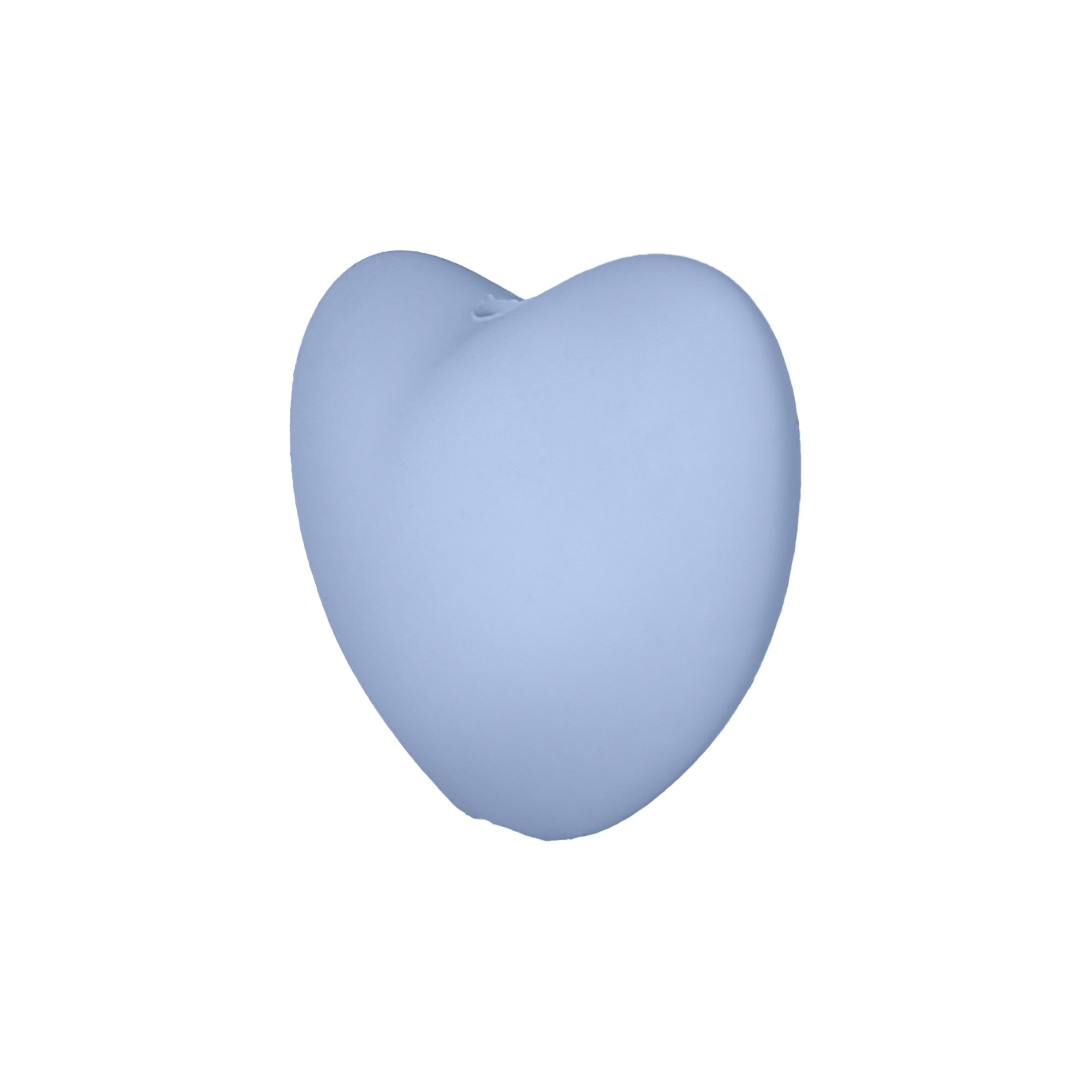 perlina cuore separatore 20x16mm in silicone alimentare azzurro