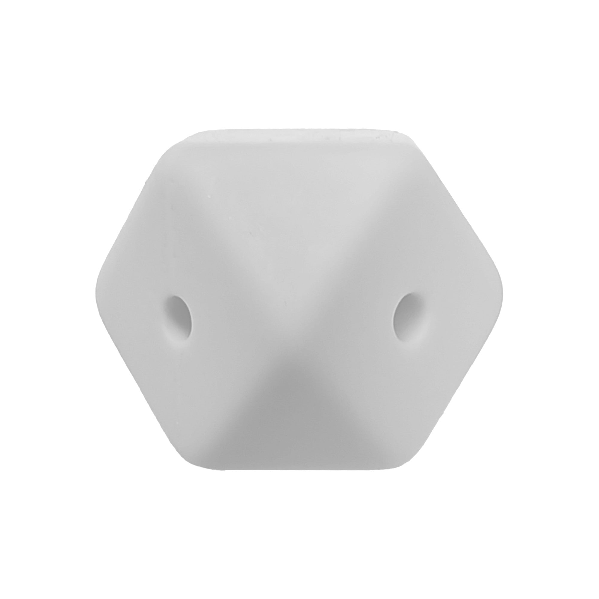 perlina cubo sfaccettato a 4 fori separatore 17x17mm in silicone alimentare 4 fori bianco
