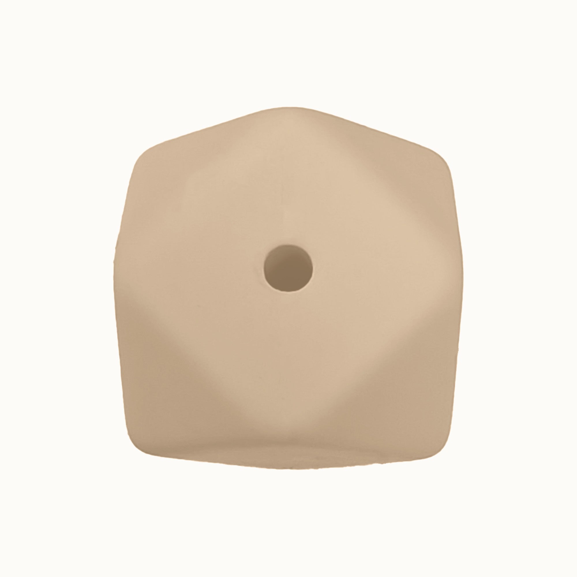 perlina cubo sfaccettato a 4 fori separatore 17x17mm in silicone alimentare divisorio beige