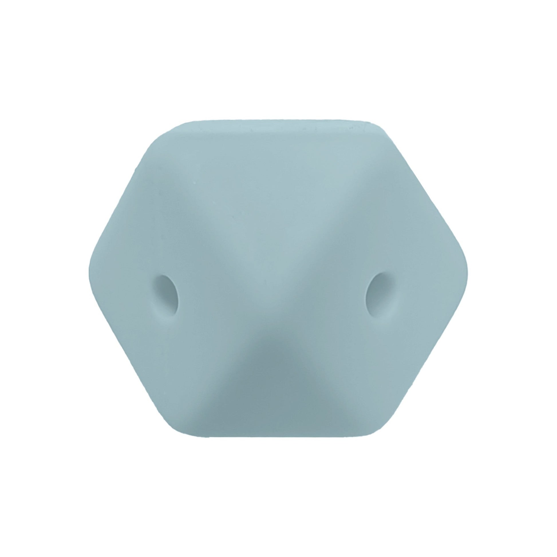 perlina cubo sfaccettato a 4 fori separatore 17x17mm in silicone alimentare 4 fori azzurro polvere