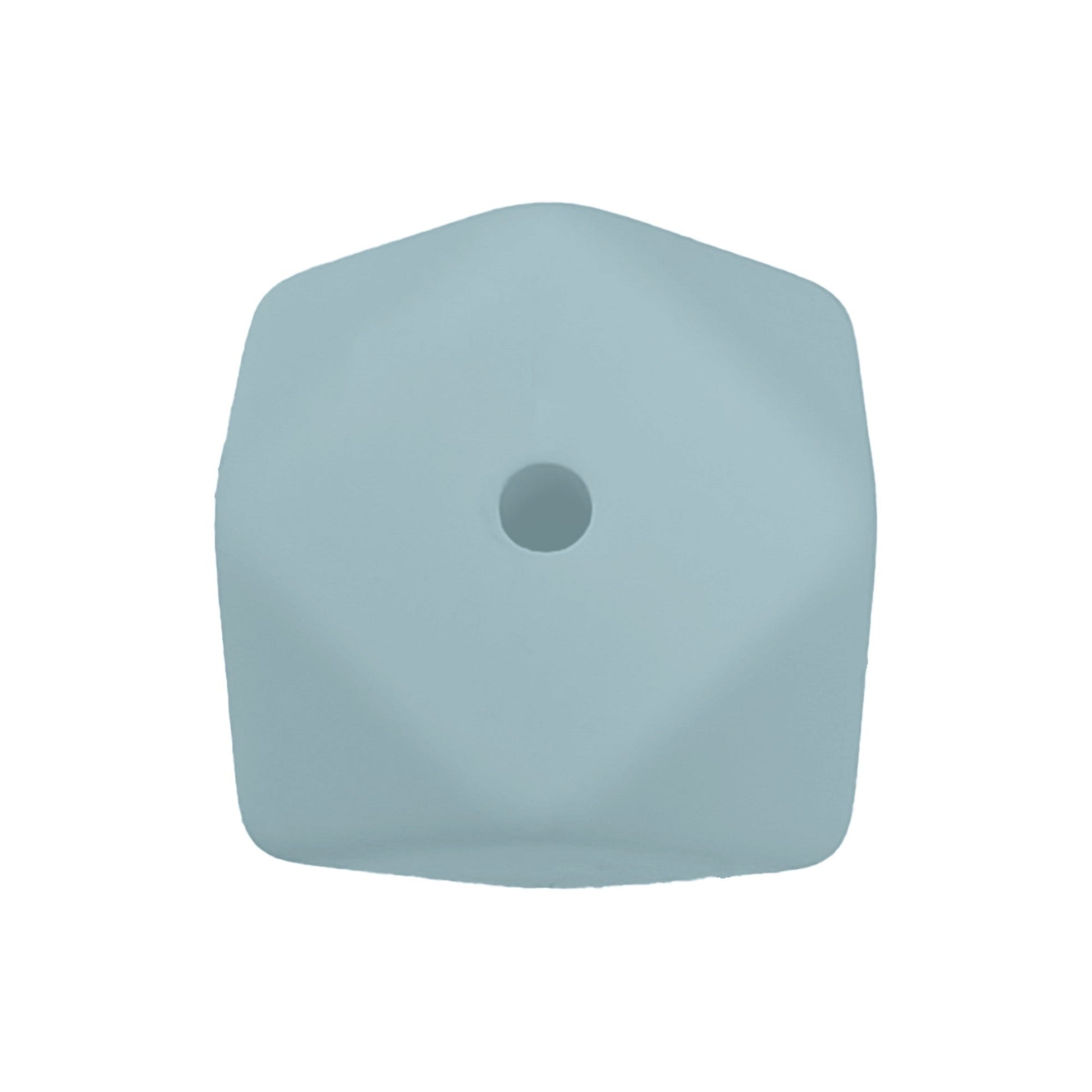 perlina cubo sfaccettato a 4 fori separatore 17x17mm in silicone alimentare divisorio azzurro polvere