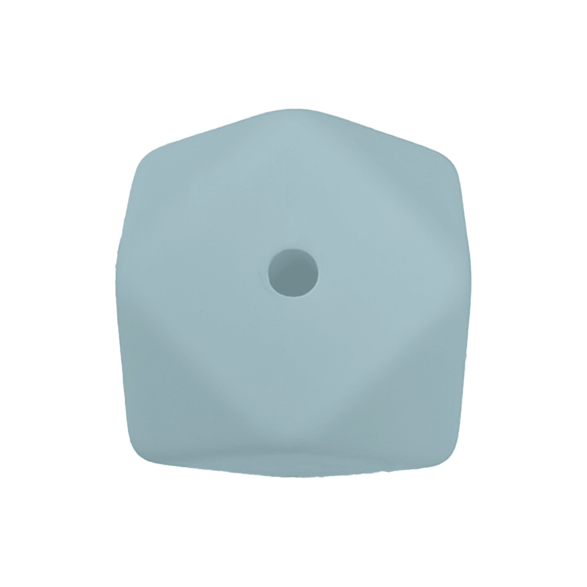 perlina cubo sfaccettato a 4 fori separatore 17x17mm in silicone alimentare divisorio azzurro polvere