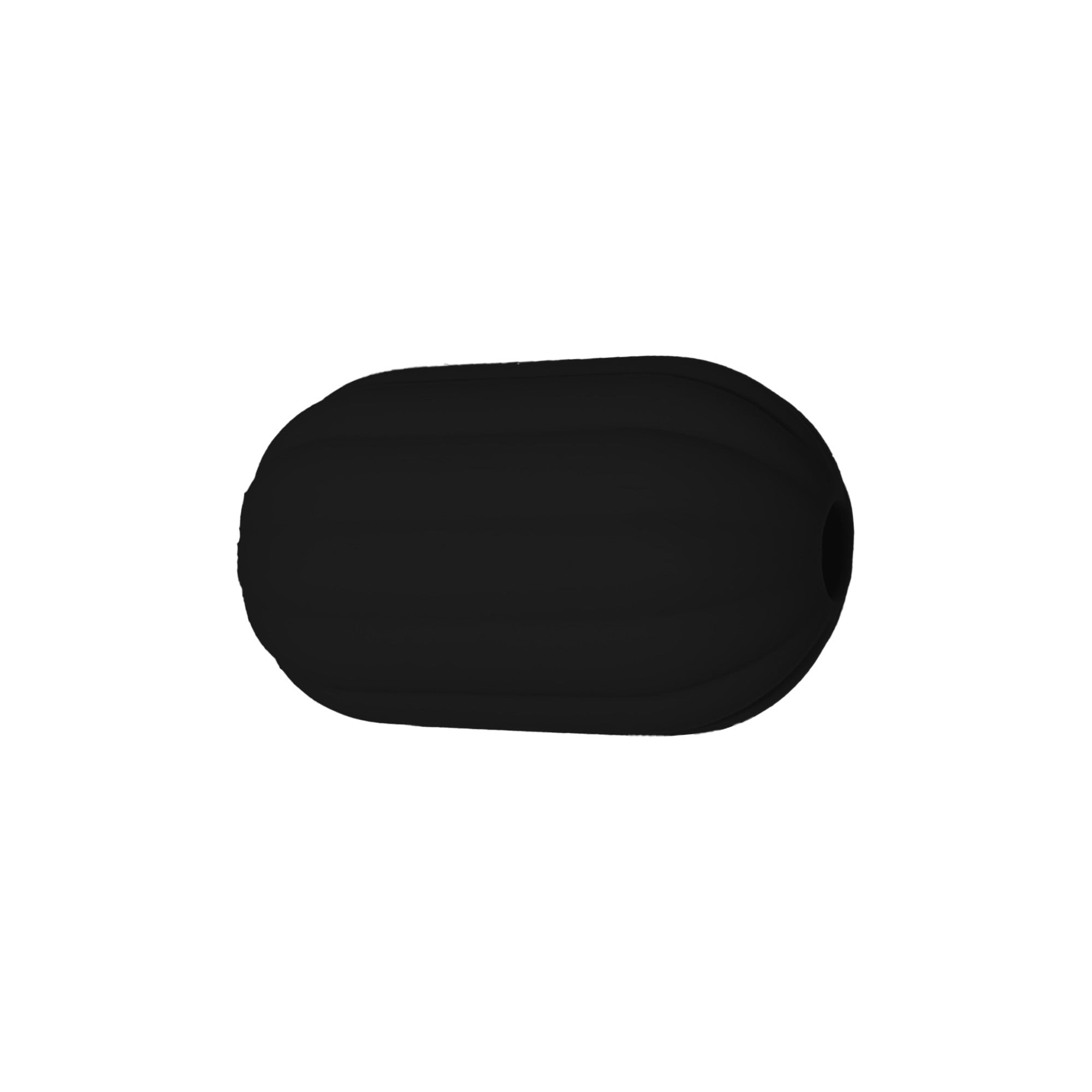 perlina separatore rigato 17x10mm in silicone alimentare nero