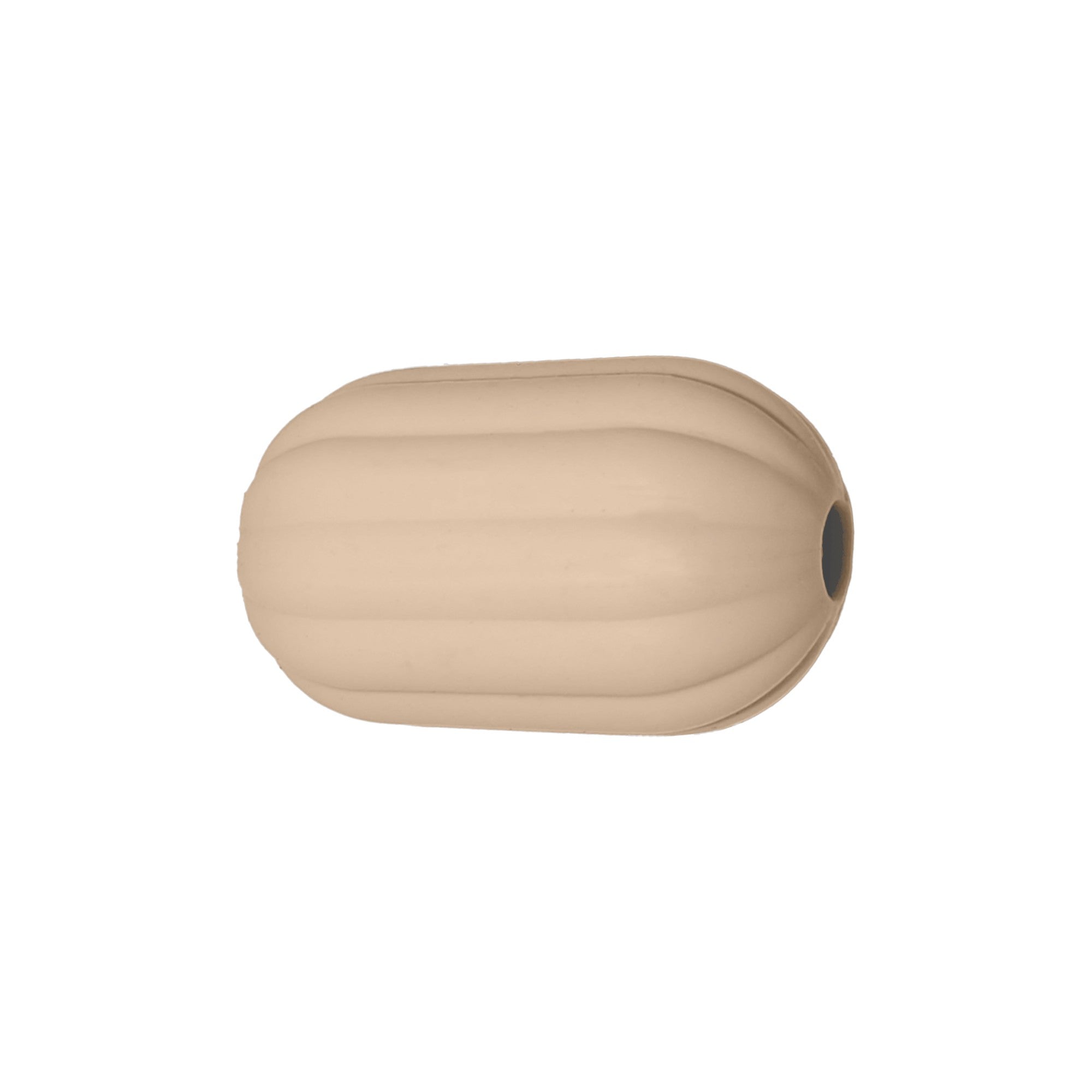 perlina separatore rigato 17x10mm in silicone alimentare beige