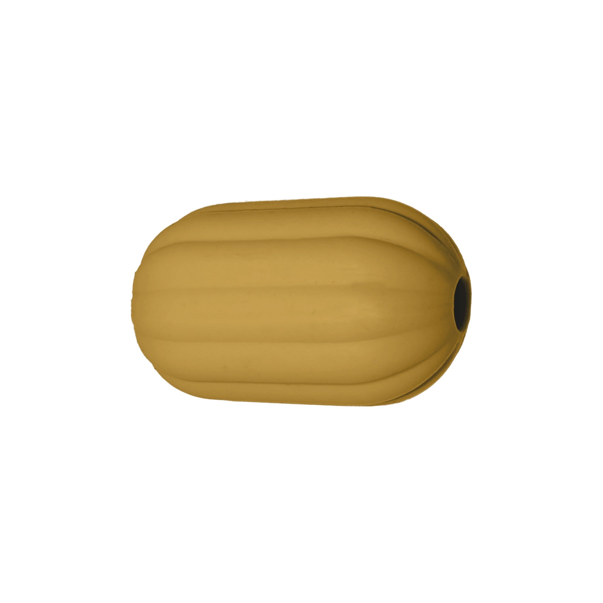 perlina separatore rigato 17x10mm in silicone alimentare giallo senape