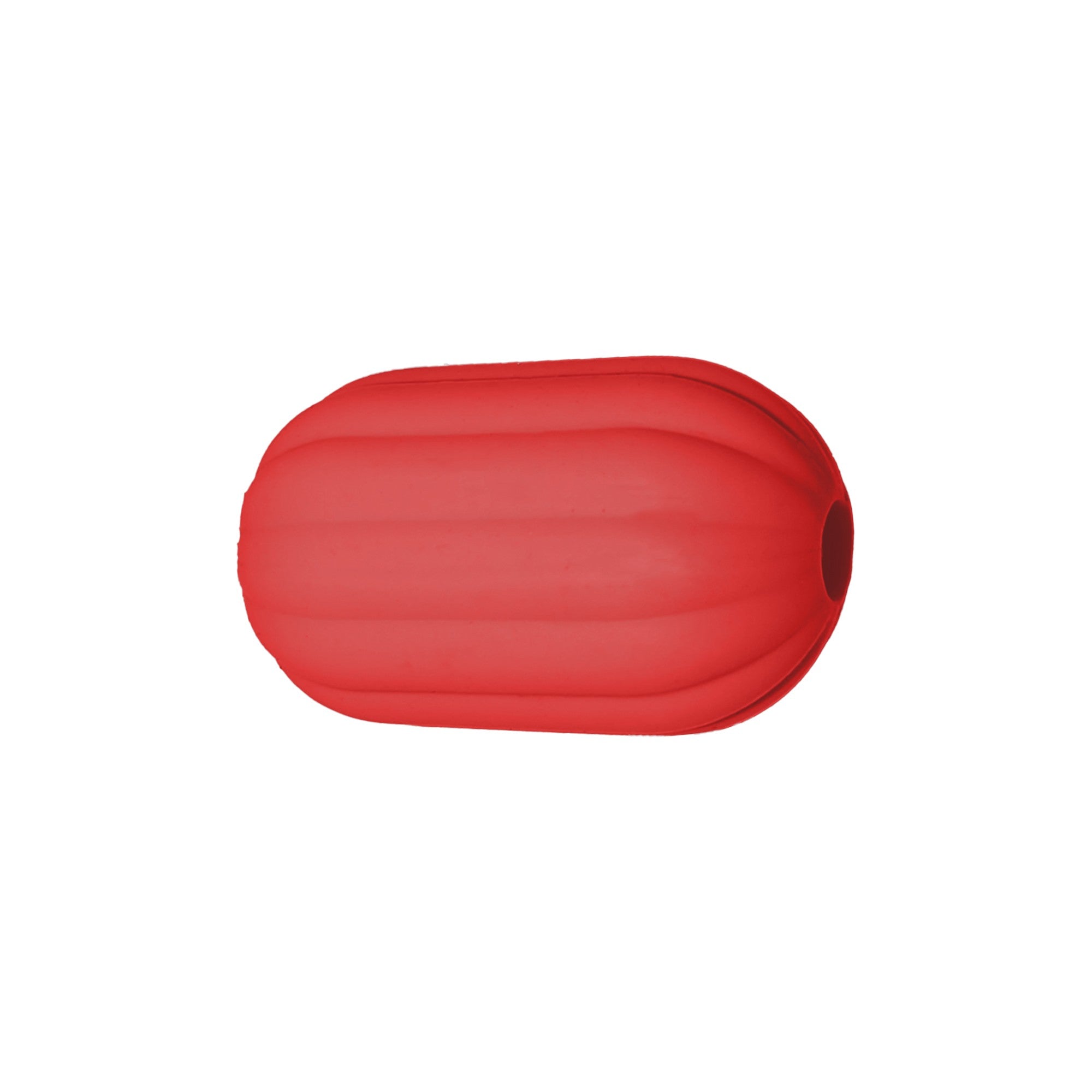 perlina separatore rigato 17x10mm in silicone alimentare rosso