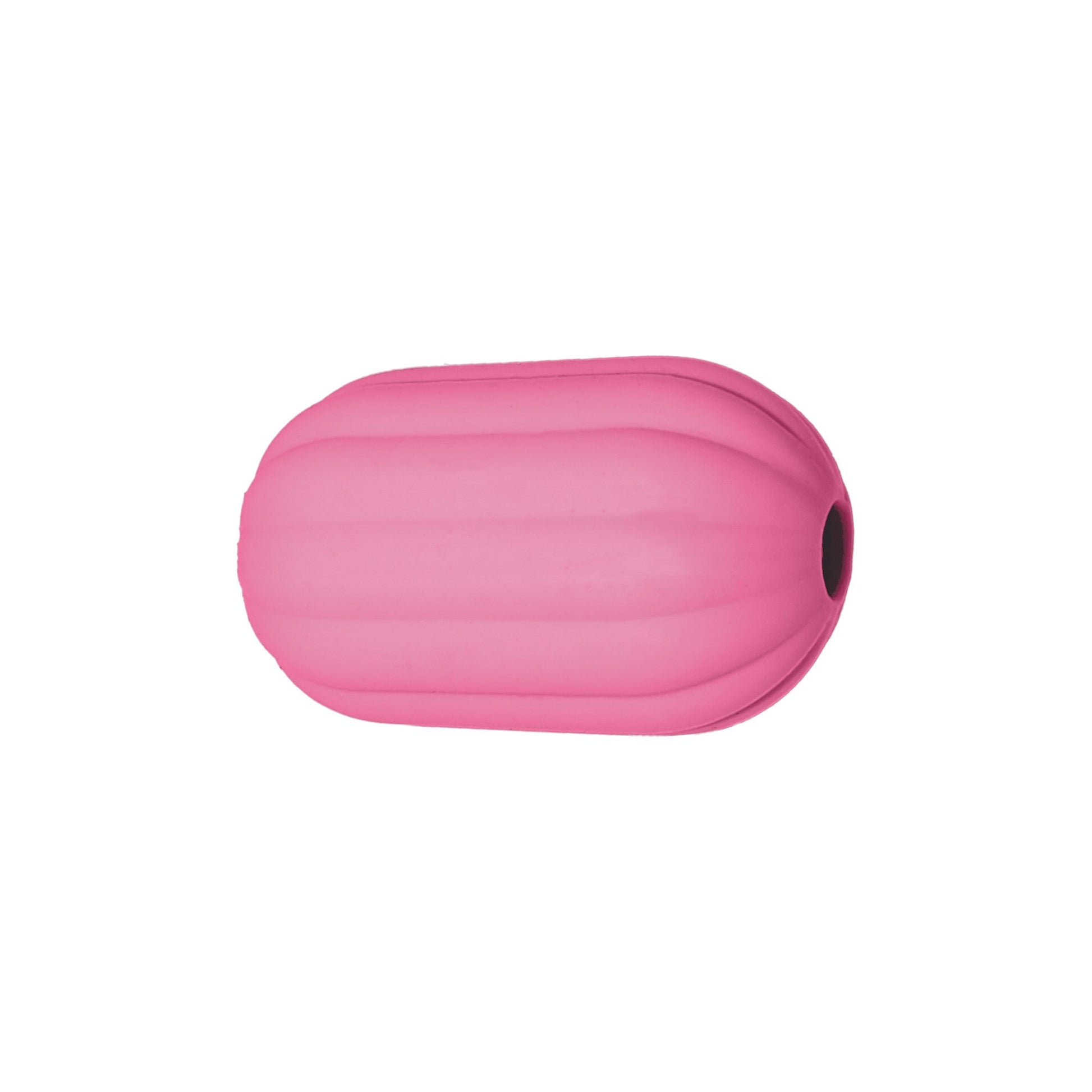 perlina separatore rigato 17x10mm in silicone alimentare rosa forte