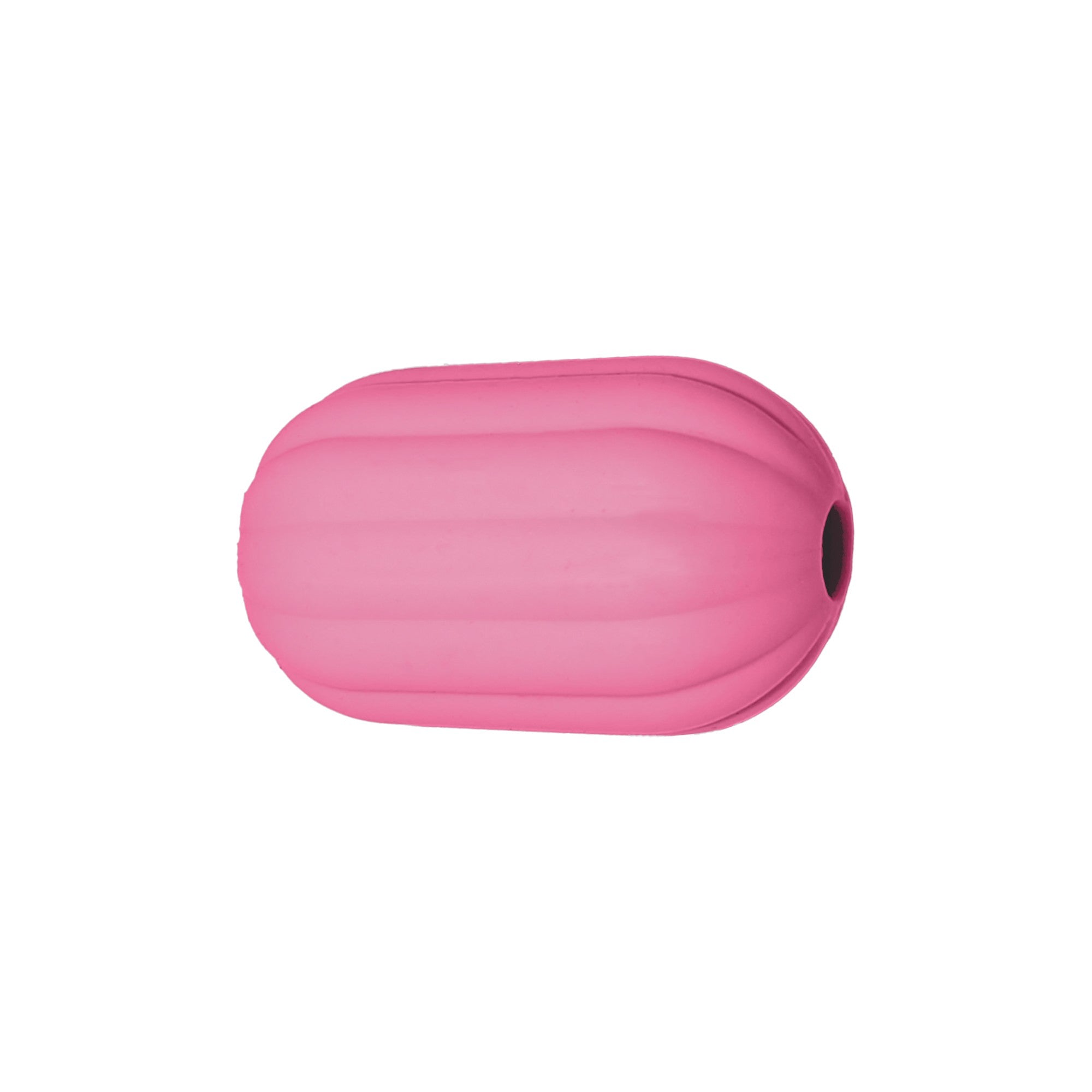 perlina separatore rigato 17x10mm in silicone alimentare rosa forte