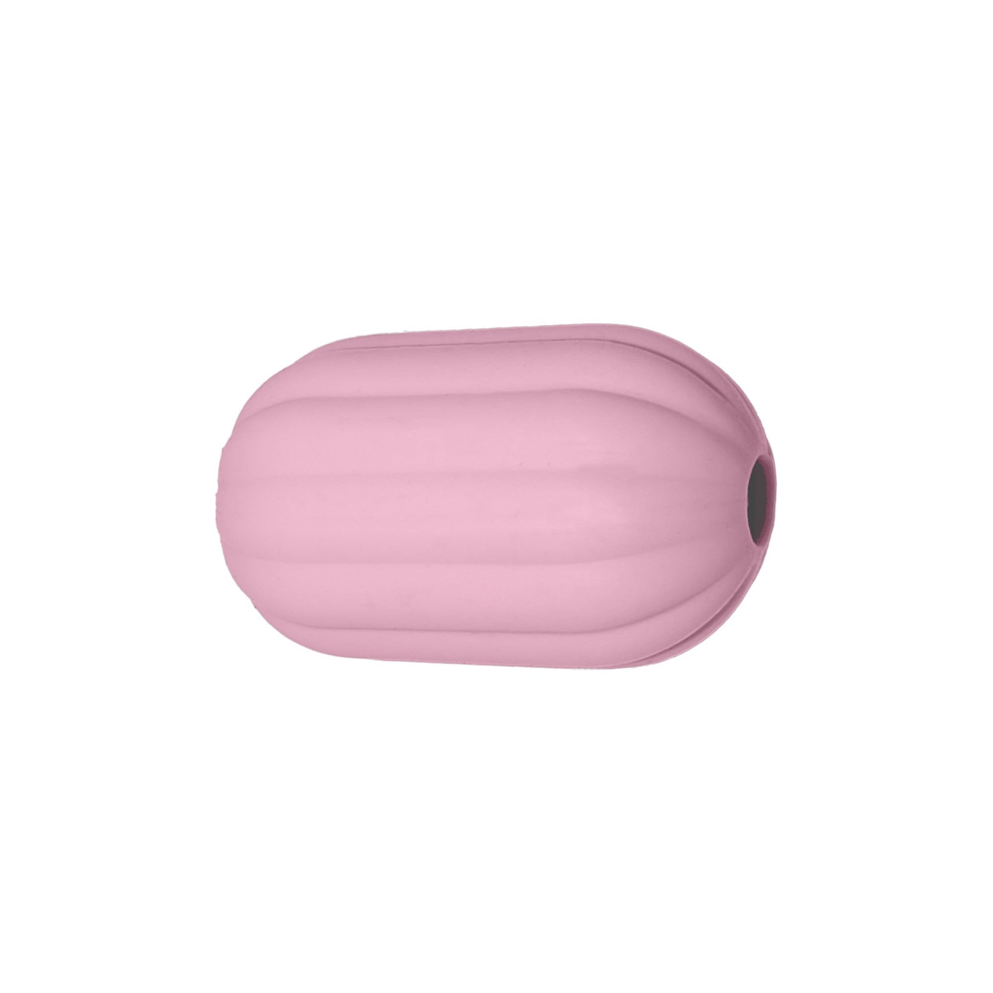 perlina separatore rigato 17x10mm in silicone alimentare rosa baby