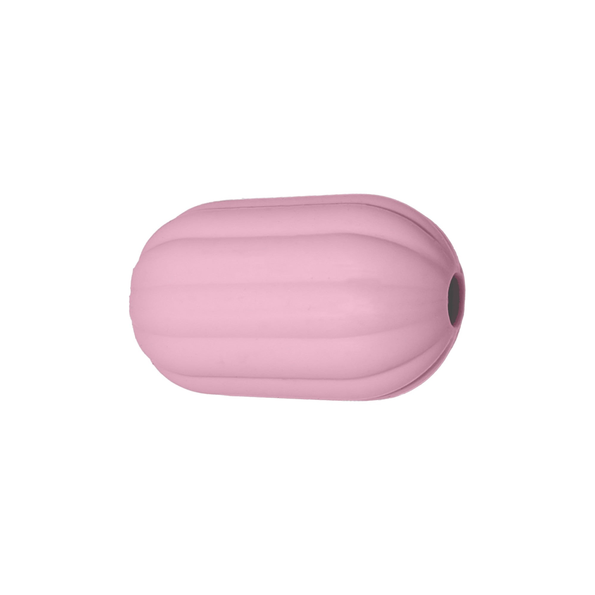 perlina separatore rigato 17x10mm in silicone alimentare rosa baby