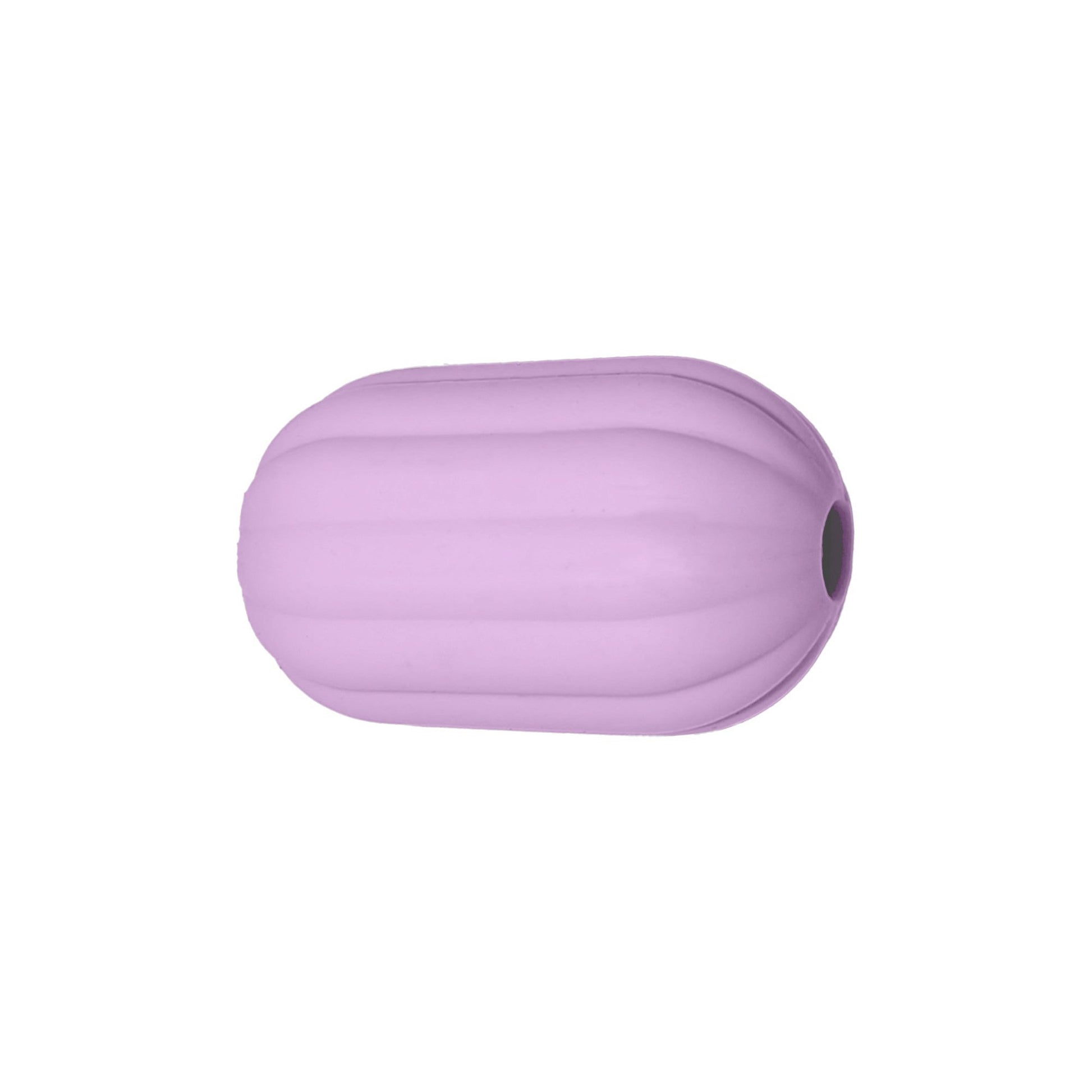 perlina separatore rigato 17x10mm in silicone alimentare rosa lilla