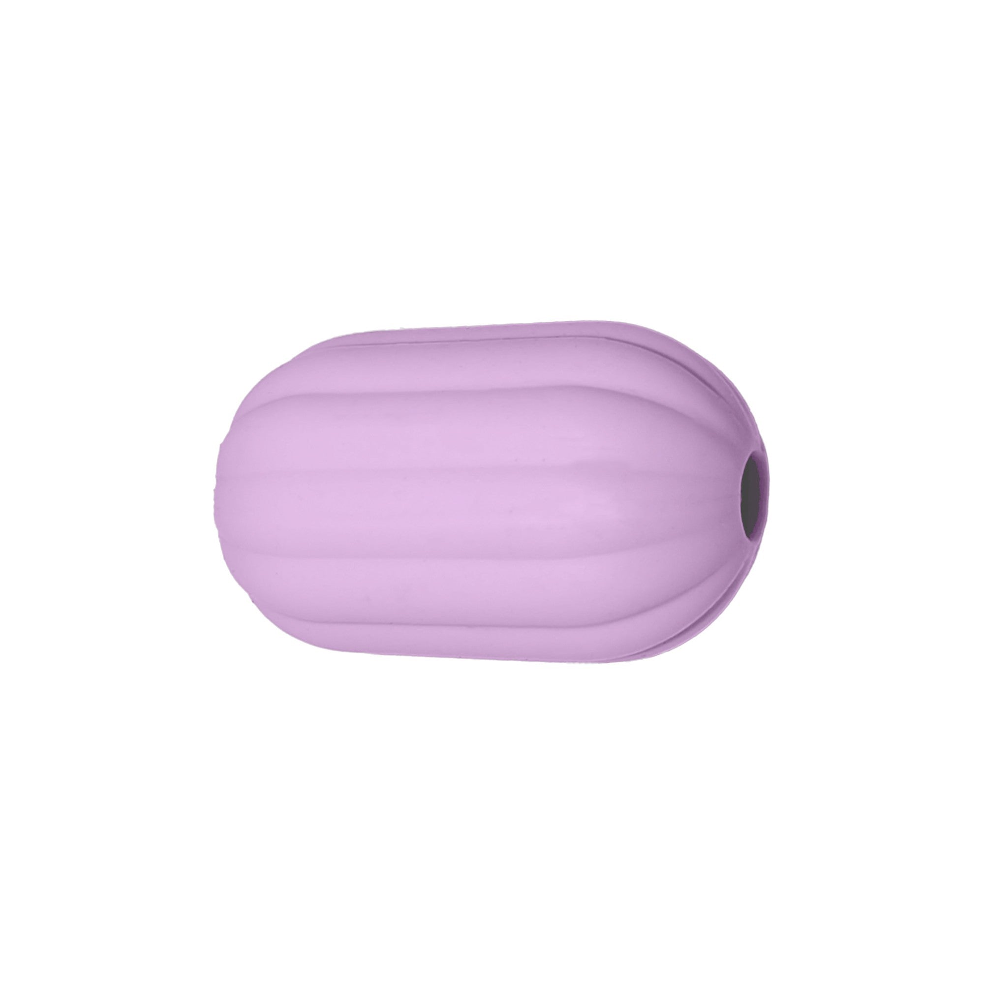 perlina separatore rigato 17x10mm in silicone alimentare rosa lilla