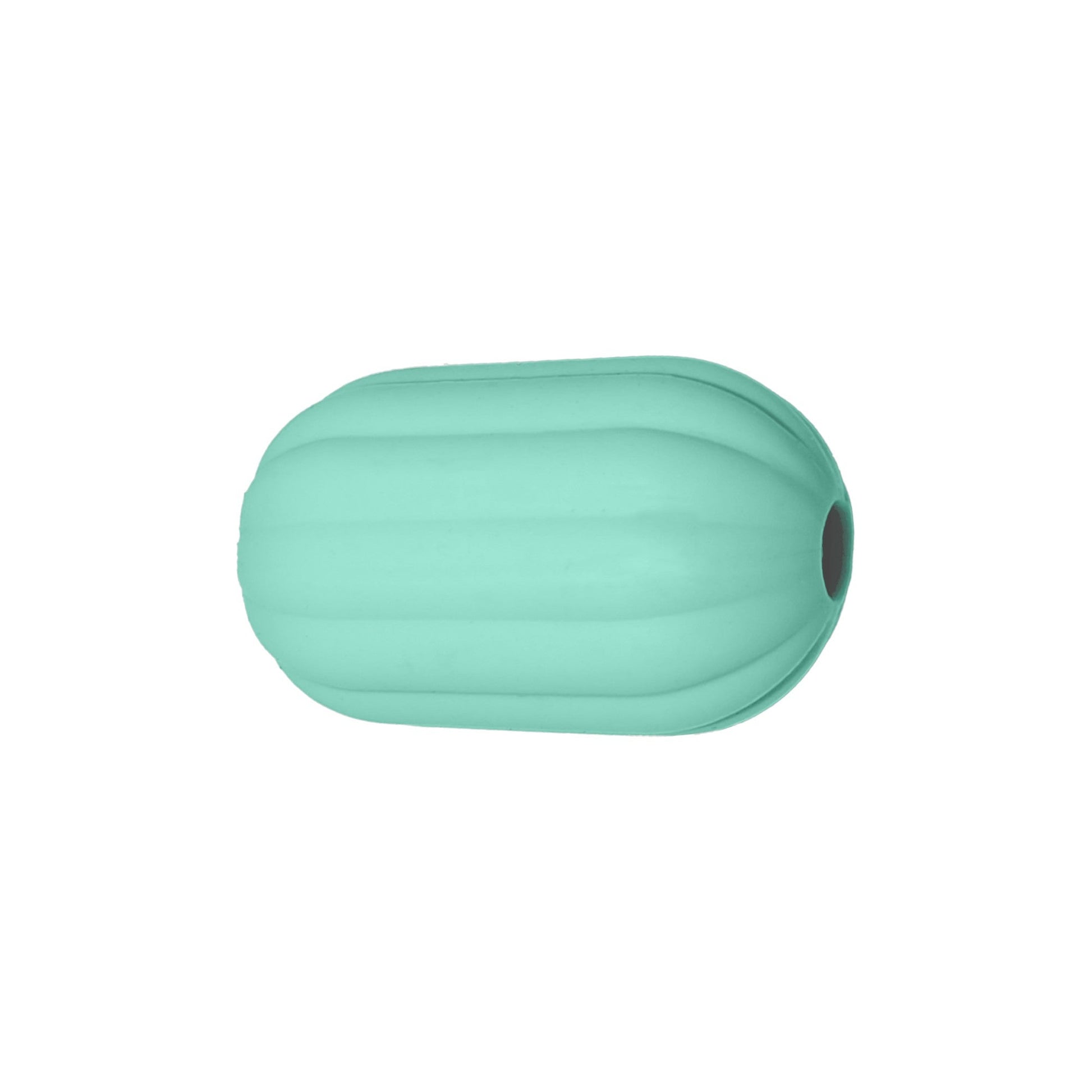 perlina separatore rigato 17x10mm in silicone alimentare verde tiffany