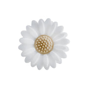 perlina separatore fiore girasole 30x9mm in silicone alimentare bianco