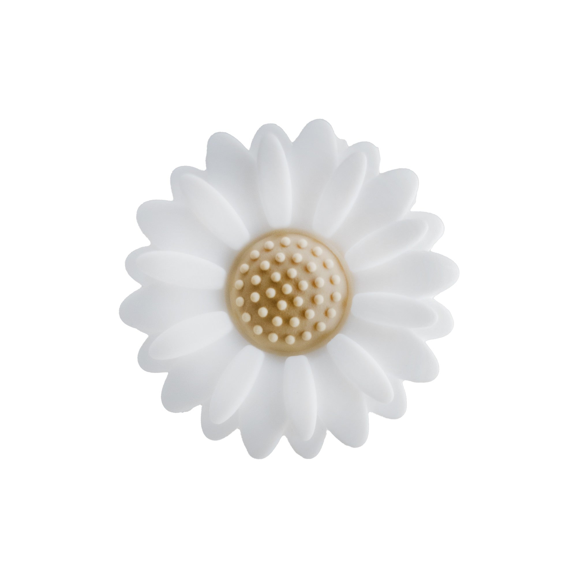 perlina separatore fiore girasole 30x9mm in silicone alimentare bianco