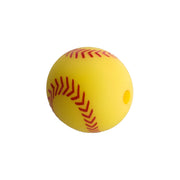 perlina separatore palla softball 15mm in silicone alimentare giallo rosso