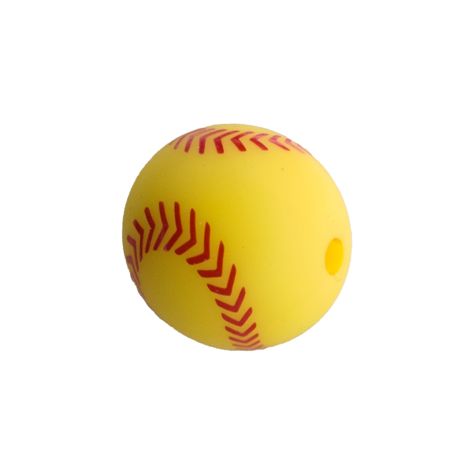 perlina separatore palla softball 15mm in silicone alimentare giallo rosso