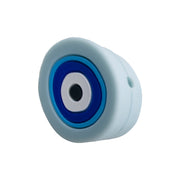 perlina separatore occhio greco nazar 20x10 in silicone alimentare azzurro