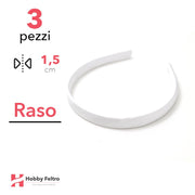 Cerchietto per Capelli Raso 1,5cm Kit 3 Pezzi Bianco COD.01