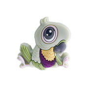 perlina separatore pappagallo 30x30mm in silicone alimentare salvia