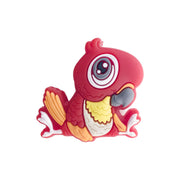 perlina separatore pappagallo 30x30mm in silicone alimentare rosso