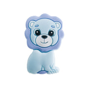perlina separatore leone 35x23mm in silicone alimentare azzurro
