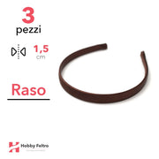 Cerchietto per Capelli Raso 1,5cm Kit 3 Pezzi Marrone COD.06