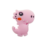 perlina separatore dinosauro 34x28mm in silicone alimentare rosa