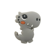 perlina separatore dinosauro 34x28mm in silicone alimentare grigio