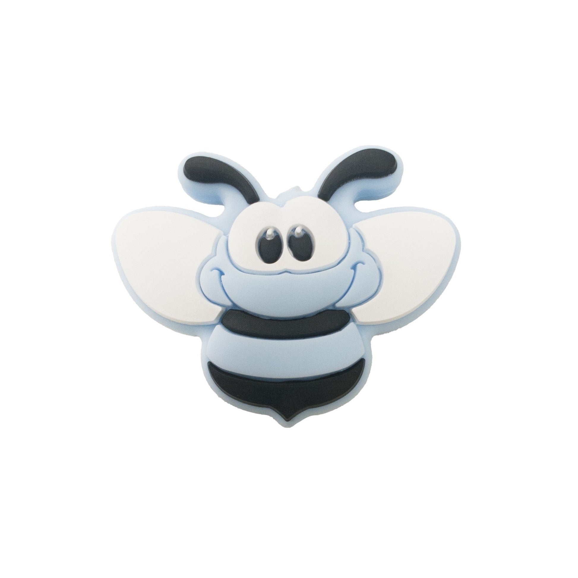 perlina separatore ape 37x30mm in silicone alimentare azzurro