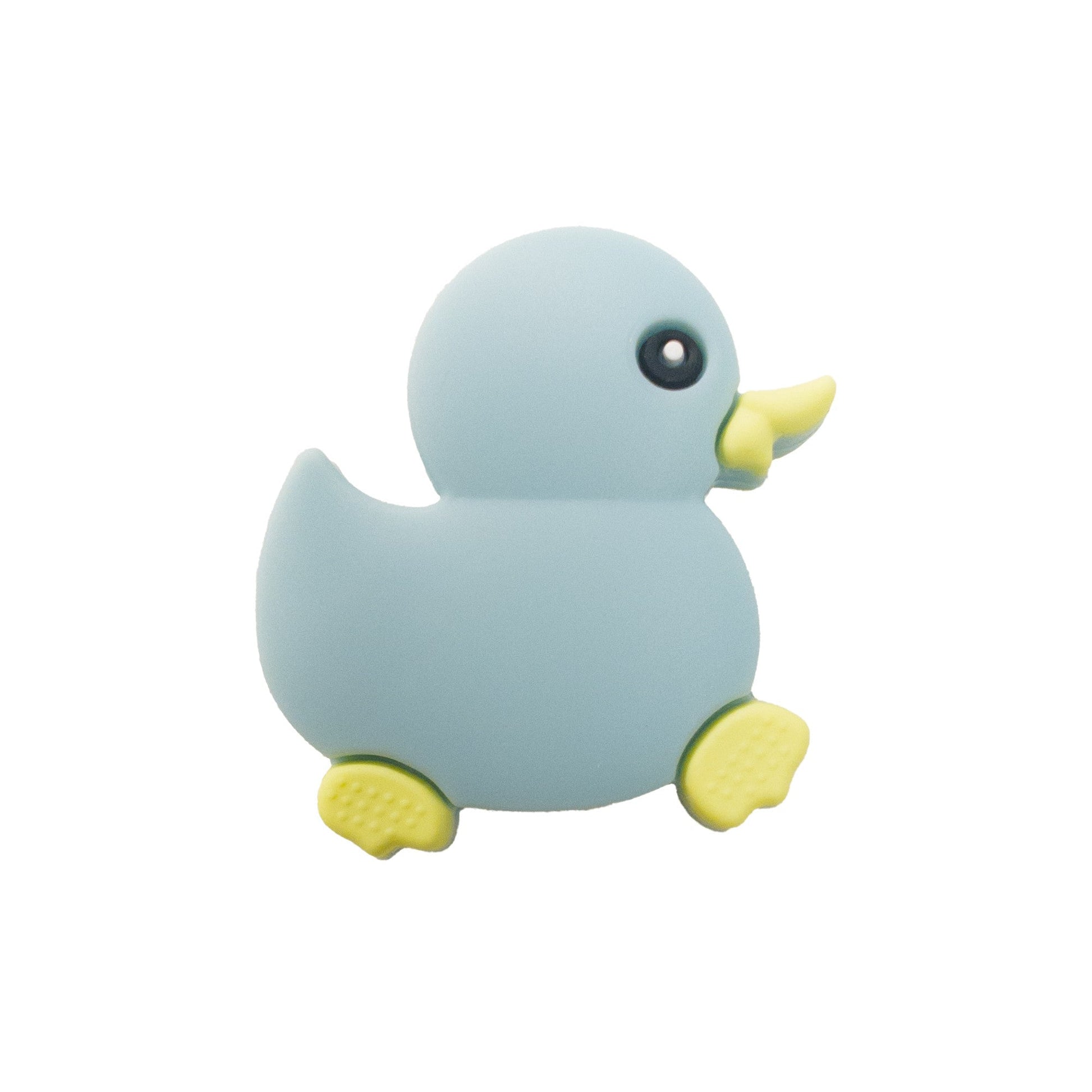 perlina separatore papera 31x30mm in silicone alimentare azzurro