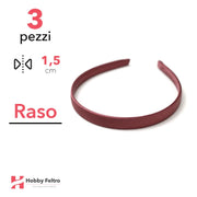 Cerchietto per Capelli Raso 1,5cm Kit 3 Pezzi Viola Vinaccia COD.12