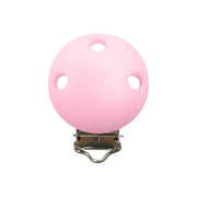 clip rotonda in silicone 42x30mm per porta ciuccio e catenelle in silicone per dentizione neonati rosa