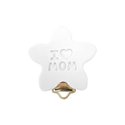 clip a stella in silicone 50x40mm per porta ciuccio e catenelle in silicone per dentizione neonati aperta bianco