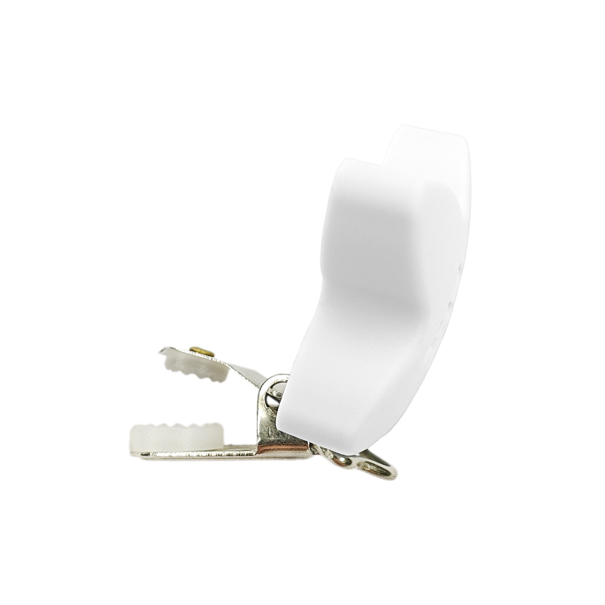 clip a stella in silicone 50x40mm per porta ciuccio e catenelle in silicone per dentizione neonati bianco