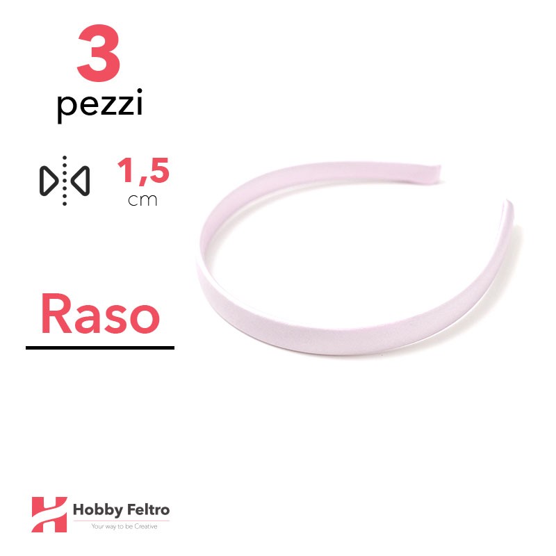 Cerchietto per Capelli Raso 1,5cm Kit 3 Pezzi Madre Perla Chiaro COD.17