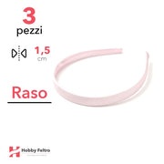 Cerchietto per Capelli Raso 1,5cm Kit 3 Pezzi Rosa Confetto COD.19