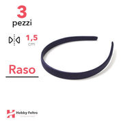 Cerchietto per Capelli Raso 1,5cm Kit 3 Pezzi Blu COD.23