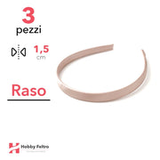 Cerchietto per Capelli Raso 1,5cm Kit 3 Pezzi Rosa Écru COD.24