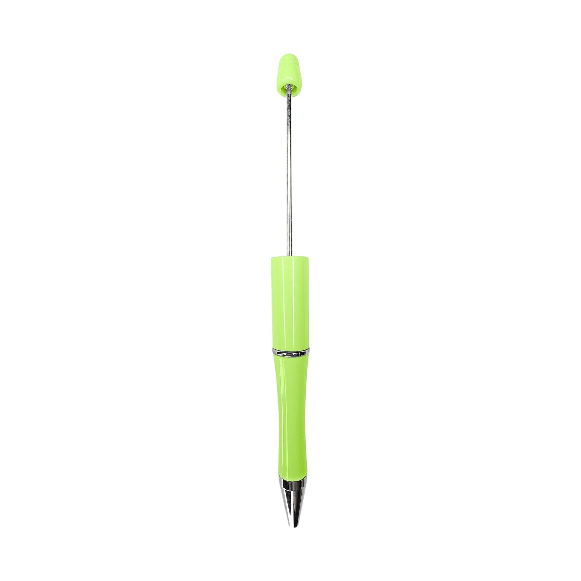 penna personalizzabile con perle e oggetti in silicone verde acido