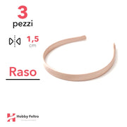Cerchietto per Capelli Raso 1,5cm Kit 3 Pezzi Rosa Carne COD.25