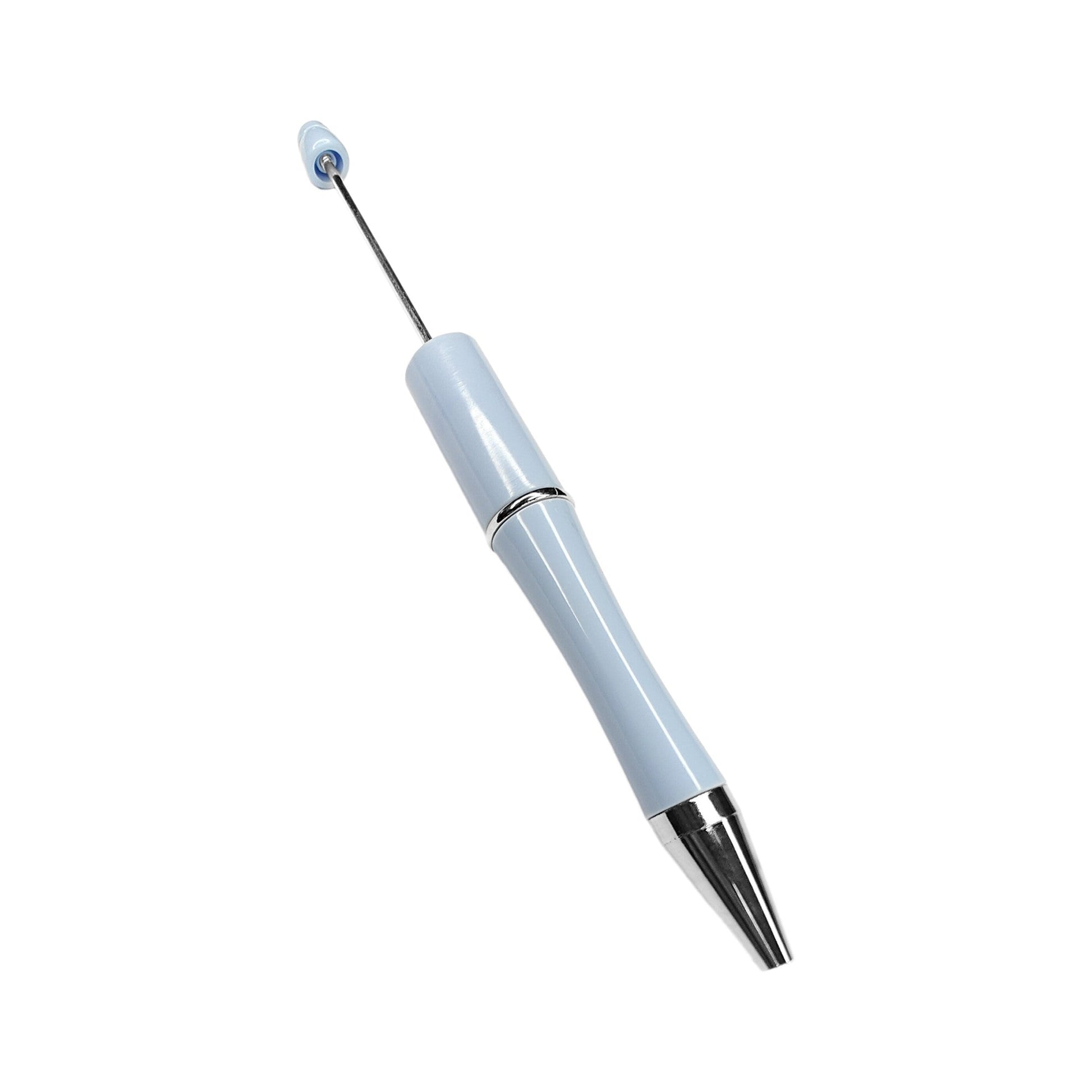 penna personalizzabile con perle e oggetti in silicone azzurro