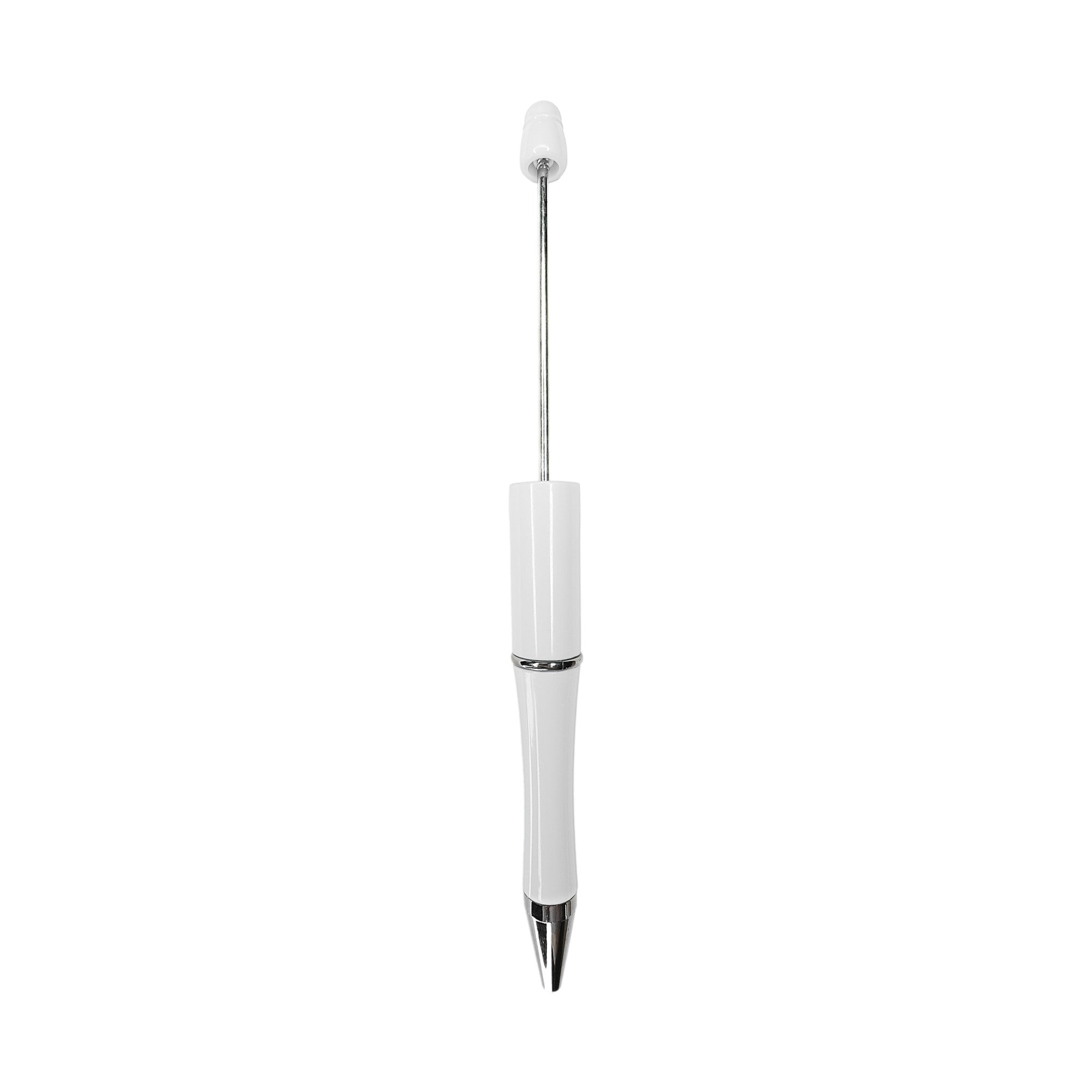 penna personalizzabile con perle e oggetti in silicone bianco