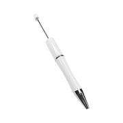 penna personalizzabile con perle e oggetti in silicone bianco