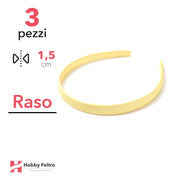 Cerchietto per Capelli Raso 1,5cm Kit 3 Pezzi Giallo COD.27